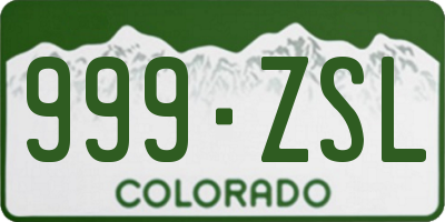 CO license plate 999ZSL