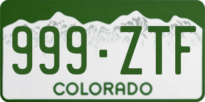 CO license plate 999ZTF