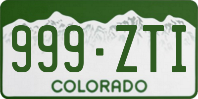 CO license plate 999ZTI