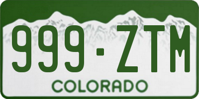 CO license plate 999ZTM
