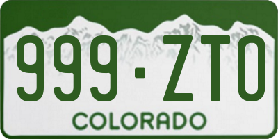 CO license plate 999ZTO