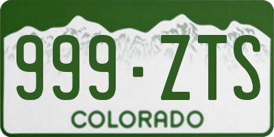 CO license plate 999ZTS