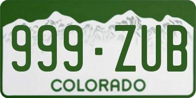 CO license plate 999ZUB