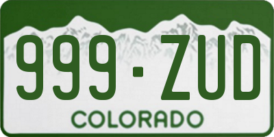 CO license plate 999ZUD