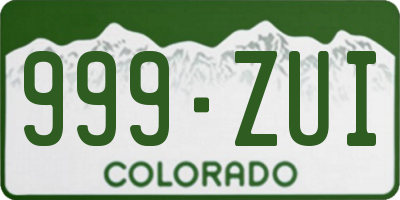 CO license plate 999ZUI