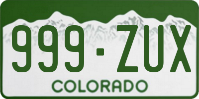 CO license plate 999ZUX
