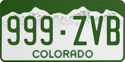 CO license plate 999ZVB