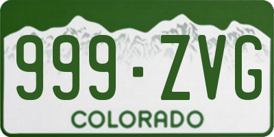 CO license plate 999ZVG