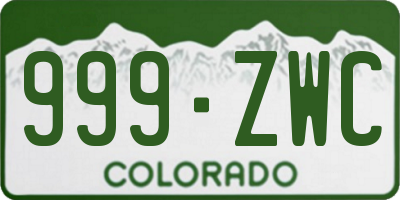 CO license plate 999ZWC