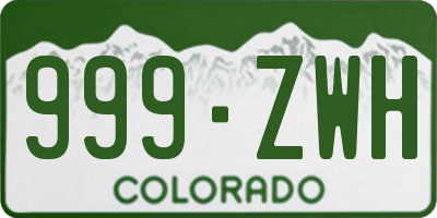 CO license plate 999ZWH