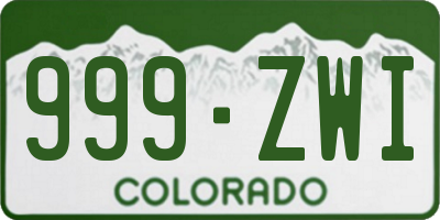 CO license plate 999ZWI