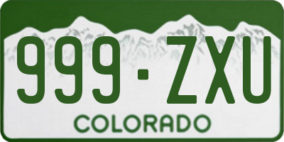 CO license plate 999ZXU