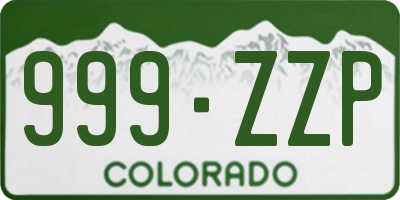 CO license plate 999ZZP