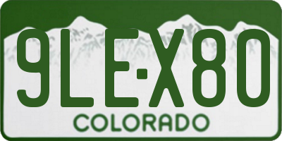 CO license plate 9LEX80