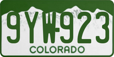 CO license plate 9YW923