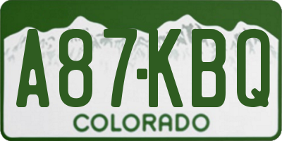 CO license plate A87KBQ