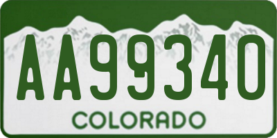 CO license plate AA99340