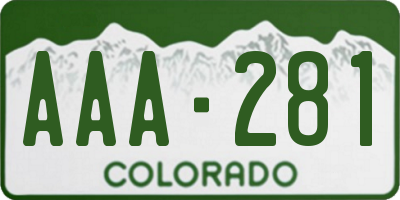 CO license plate AAA281