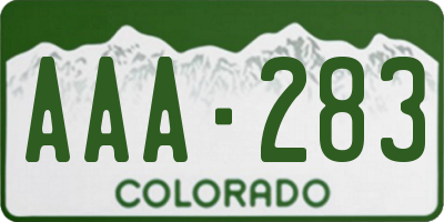 CO license plate AAA283