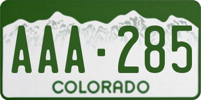 CO license plate AAA285