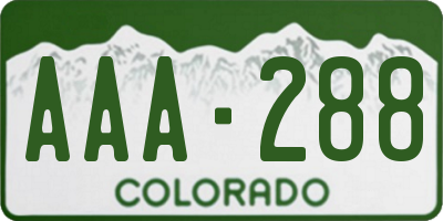 CO license plate AAA288