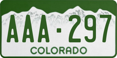 CO license plate AAA297