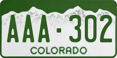 CO license plate AAA302