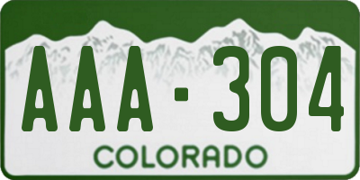 CO license plate AAA304