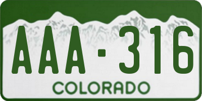 CO license plate AAA316