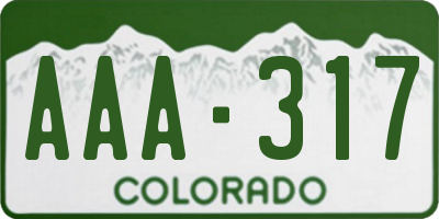 CO license plate AAA317