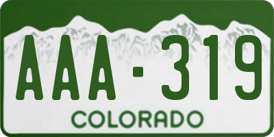 CO license plate AAA319