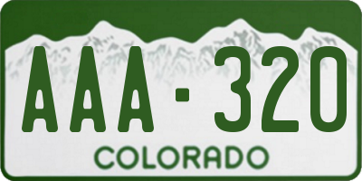 CO license plate AAA320