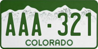 CO license plate AAA321