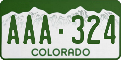 CO license plate AAA324