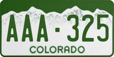 CO license plate AAA325