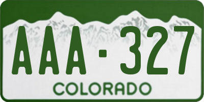 CO license plate AAA327