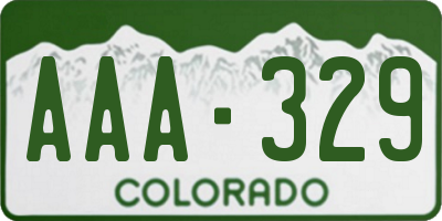 CO license plate AAA329