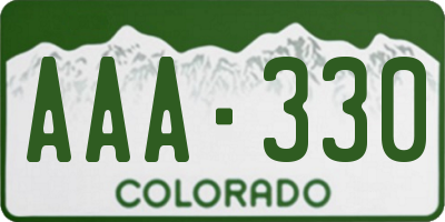 CO license plate AAA330