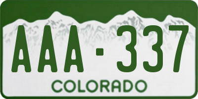 CO license plate AAA337