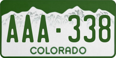 CO license plate AAA338