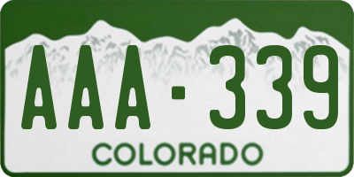 CO license plate AAA339