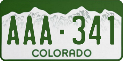 CO license plate AAA341
