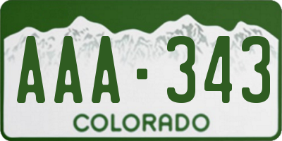 CO license plate AAA343