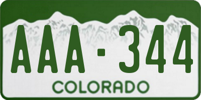 CO license plate AAA344