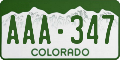 CO license plate AAA347