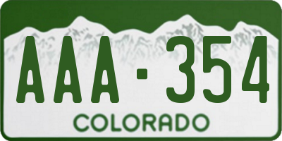 CO license plate AAA354