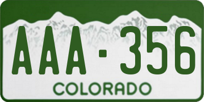CO license plate AAA356