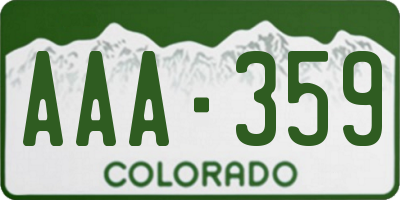 CO license plate AAA359