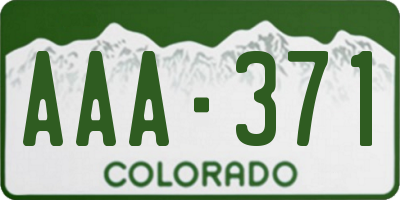 CO license plate AAA371