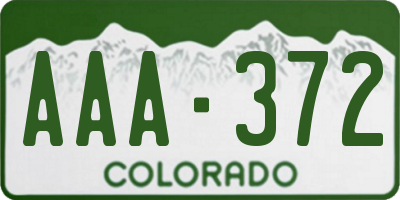 CO license plate AAA372
